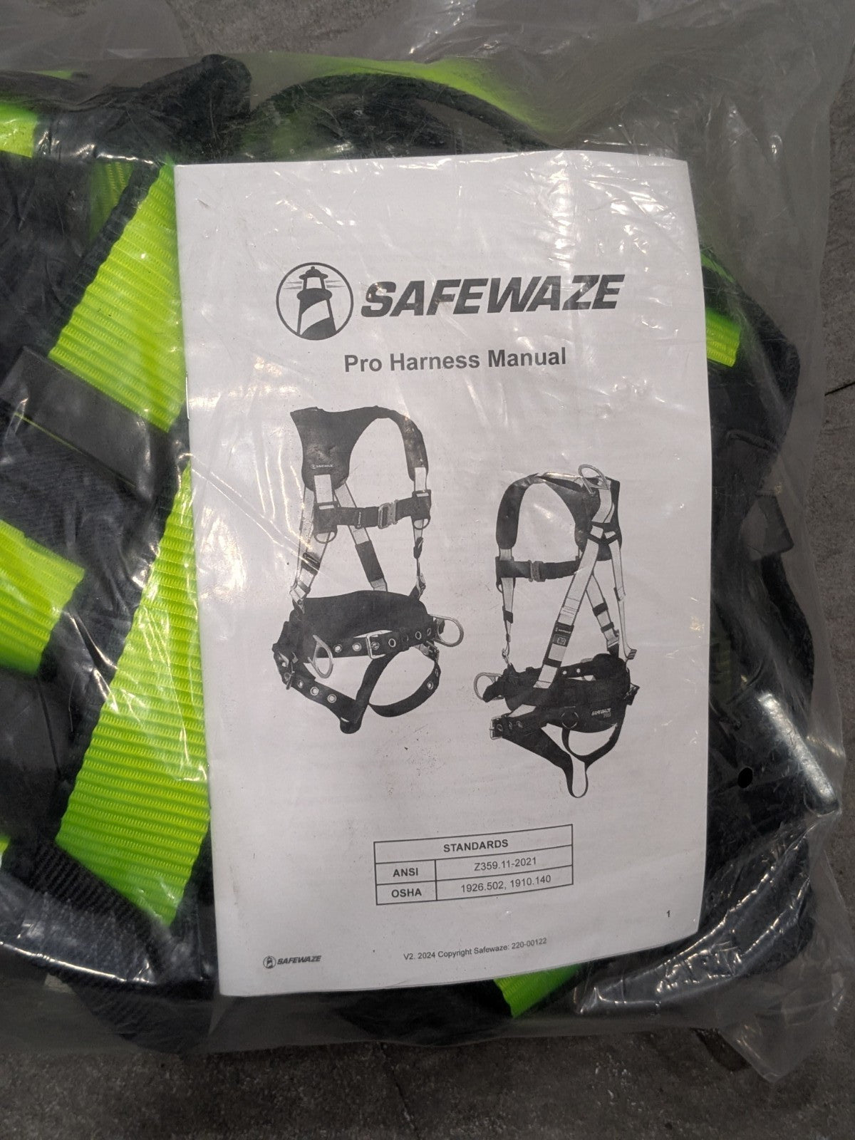 Safewaze L/XL PRO Full Body Harness W/1D, MB Chest, tab Legs - FS281-L/XL