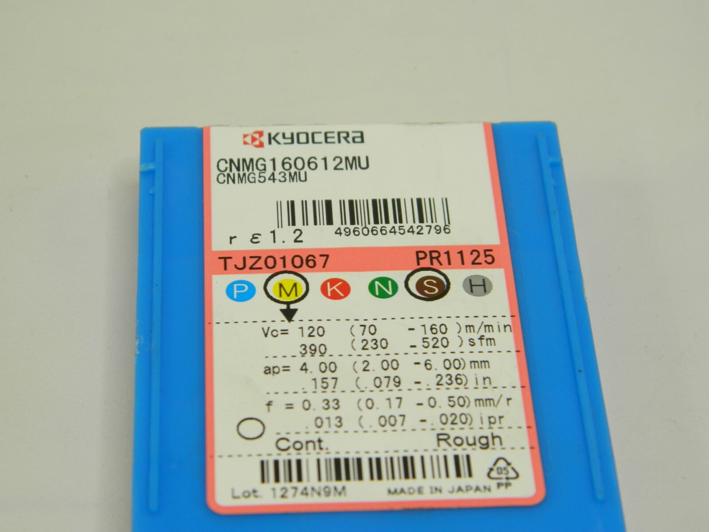 Kyocera Carbide Turning Inserts CNMG543MU Grade PR1125 Qty. 10 8831635