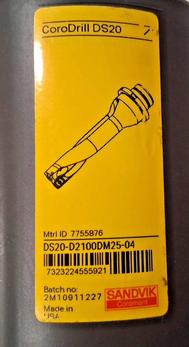 Sandvik Coromant Indexable Insert Drill DS20-D2100DM25-04 7755876