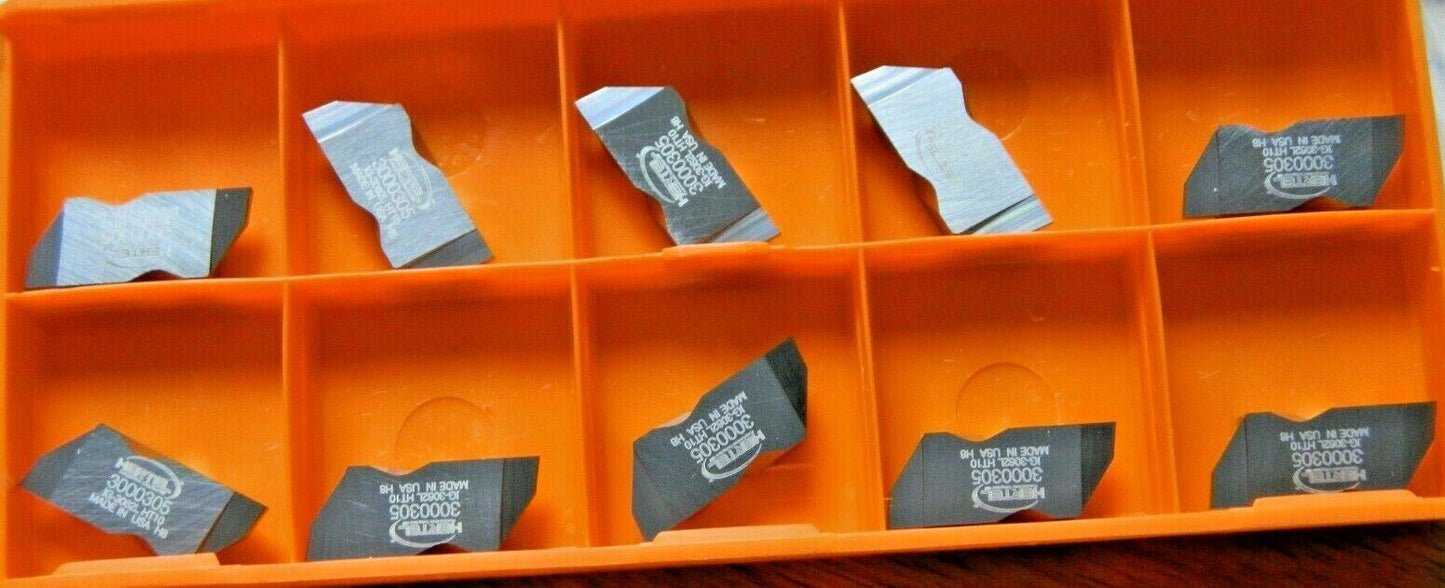 Hertel Carbide Grooving Insert 3062IG Grade HT10 1.57mm Width QTY 10 53860789
