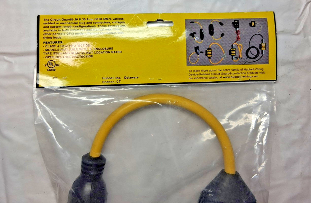 Hubbell GFCI Line Cord Twist-Lock 20A 250V 2FT L6-20 GFPILST20250LKA
