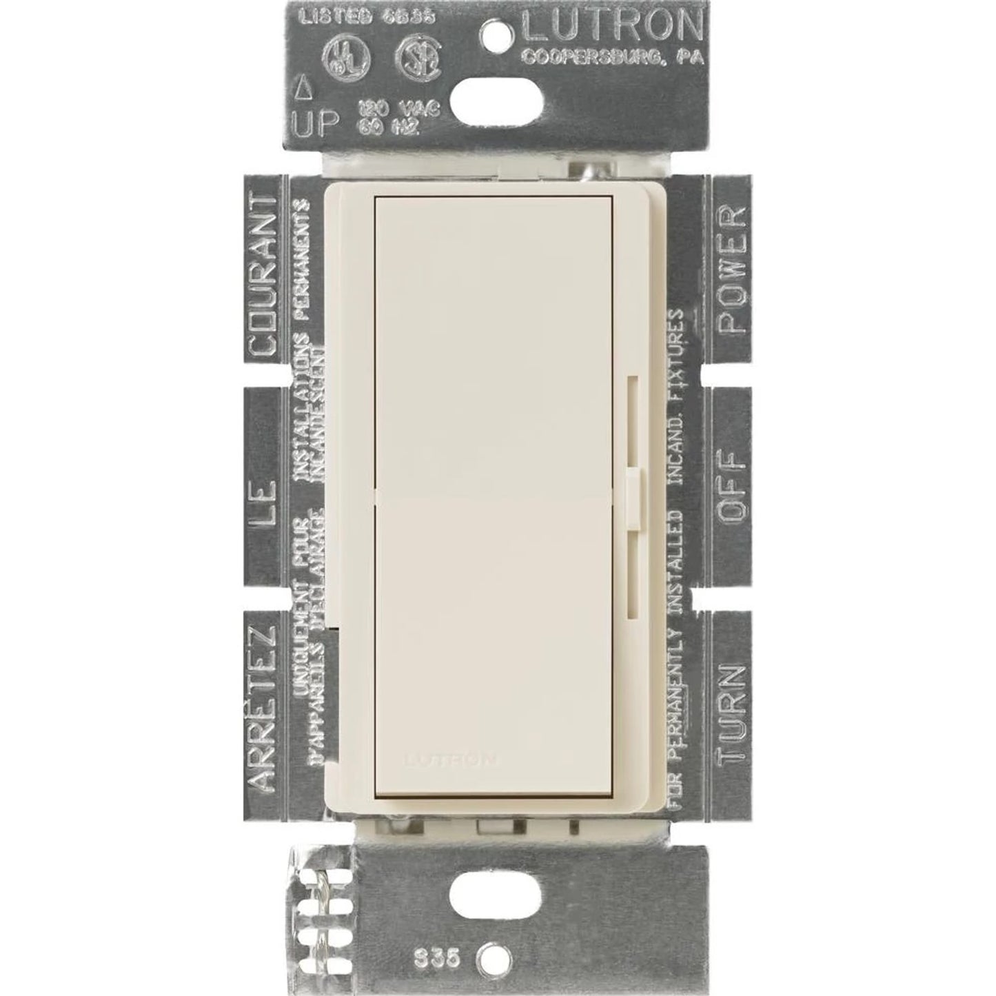 Lutron Diva DV-600P-LA 600 Watt Incandescent Dimmer Light Almond