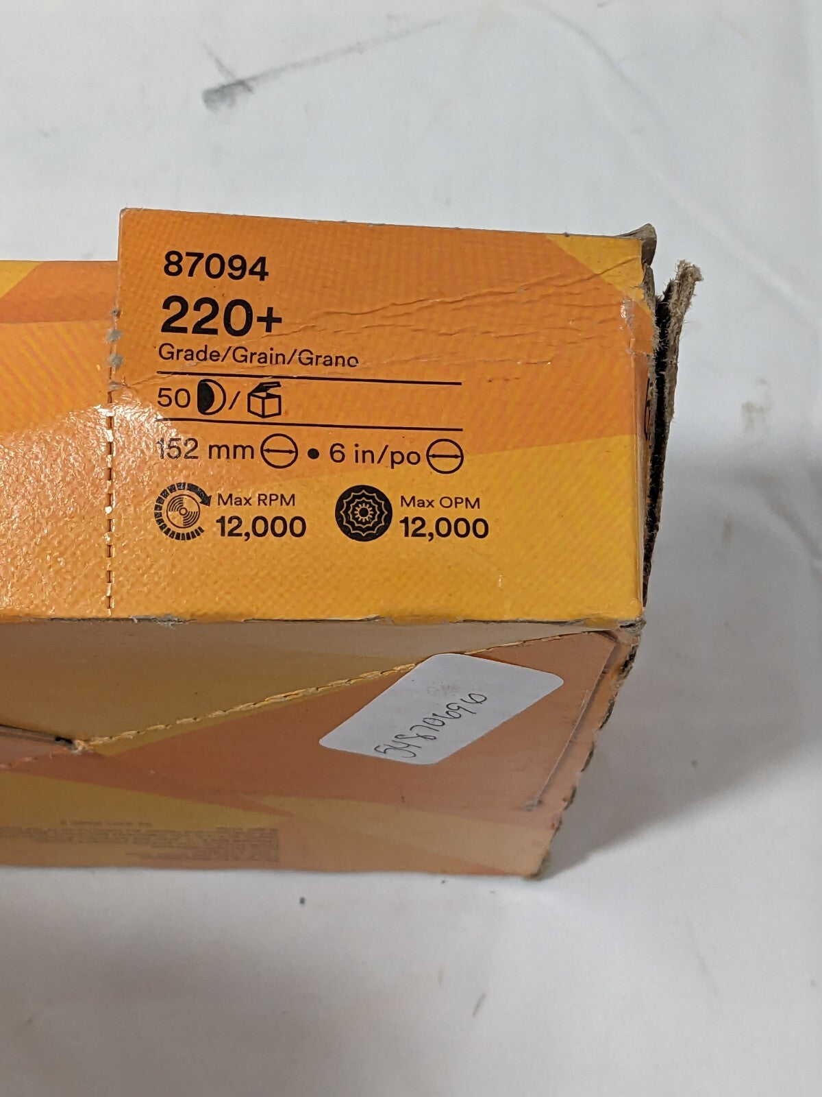 3M Hook & Loop Disc: 6" Dia, 220 Grit, Coated, Ceramic Qty 25 7100075213