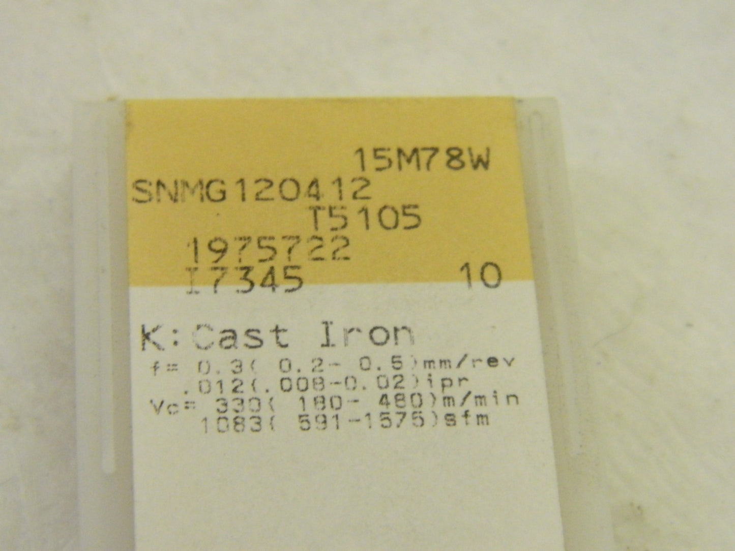Tungaloy SNMG433 Grade T5105 Carbide Turning Insert Qty. 10 6852989