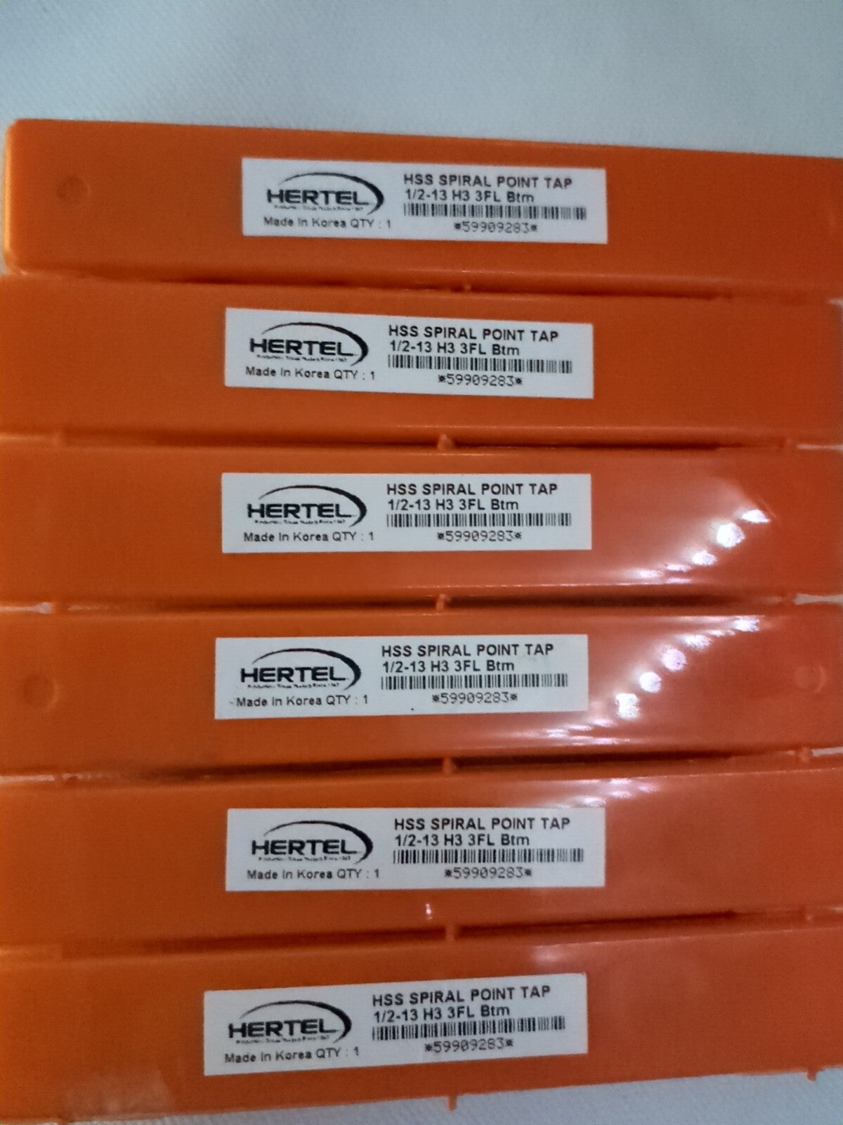 HERTEL Spiral Point Taps 5pk: 1/2-13 Thread, UNC, 3 Fl hss K099409AS