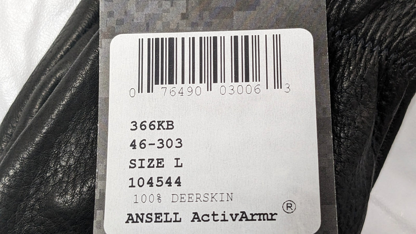 3 PAIRS ANSELL ActivArmr Deerskin Driver’s Utility Gloves Black Large 46-303
