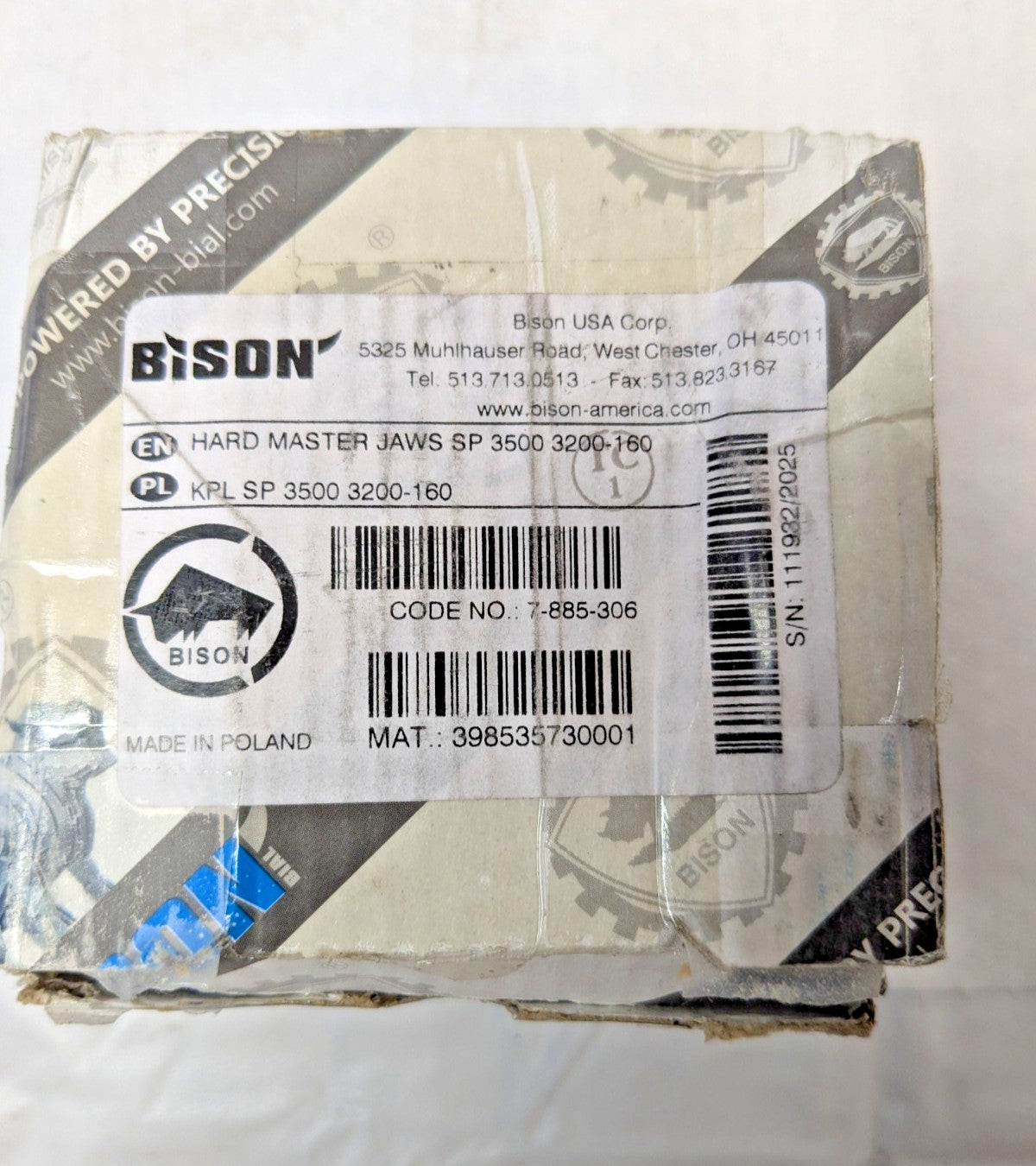 Bison 3 Piece Hard Lathe Steel Chuck Jaw Set Master 0.7874'' OAW 7-885