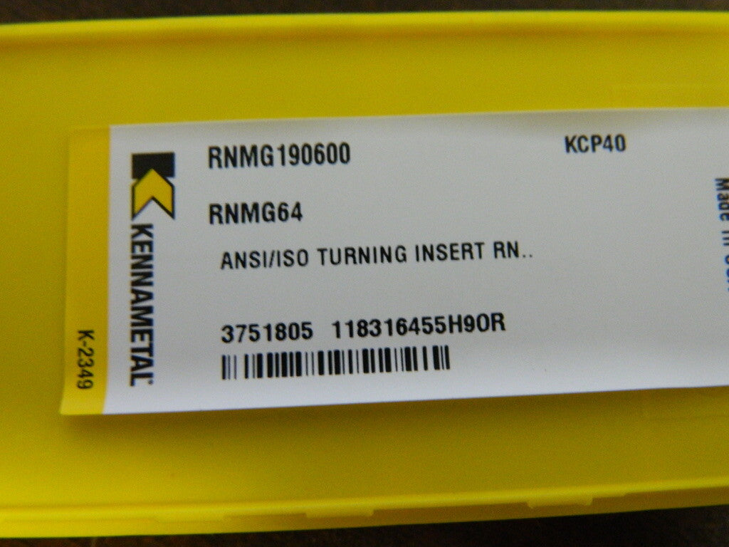 Kennametal RNMG64 KCP40 Carbide Turning Insert QTY 5 3751805