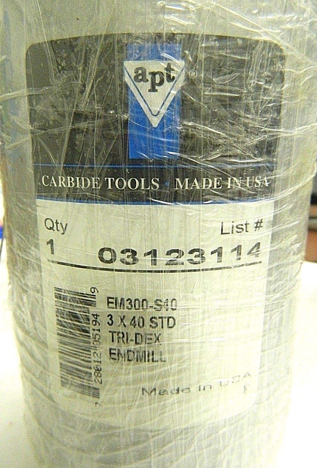 APT Tri"Dex Indexable End Mill 40 NST Shank 3" CD x 6-1/4" OAL EM300-S40