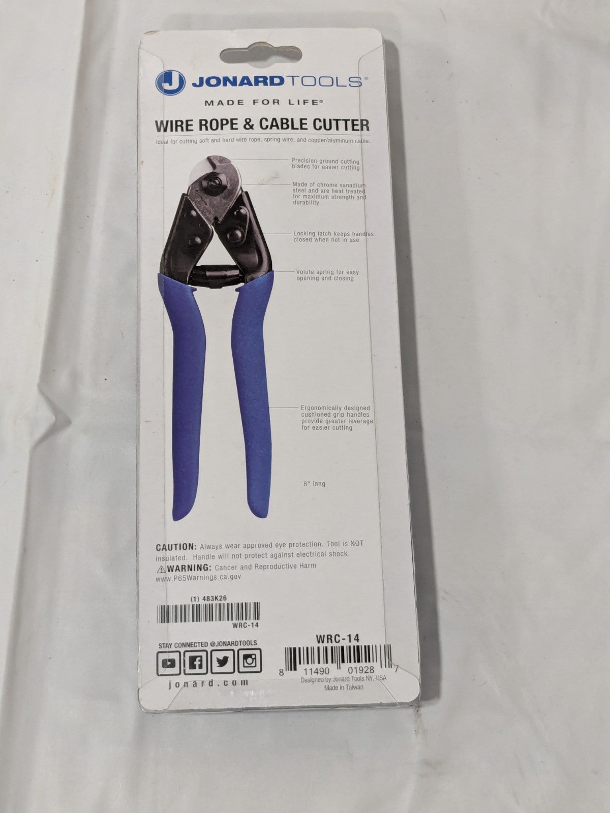 Jonard Tools Wire Stripper: 3/32", 1/4" Max Capacity 8" OAL WRC-14