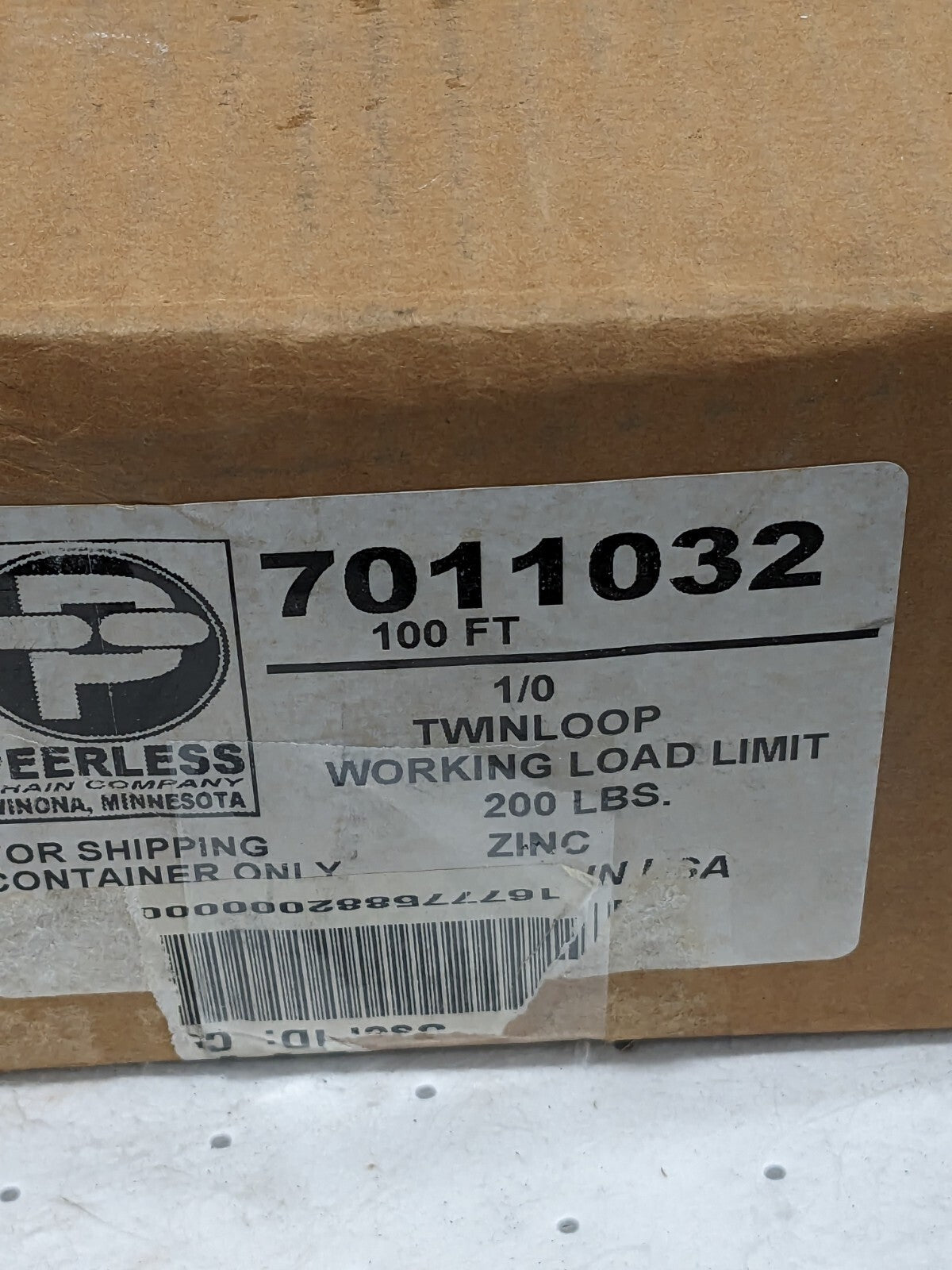 Peerless Chain, Twin Loop, Twist, 100 ft., 200 lb. 7011032