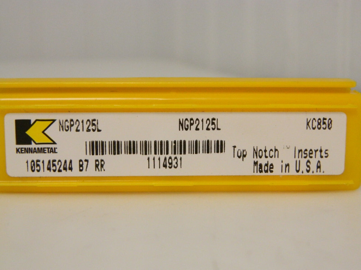 Kennametal Carbide Grooving Insert NGP2125L Grade KC850 3.18mm Qty 5 1114931