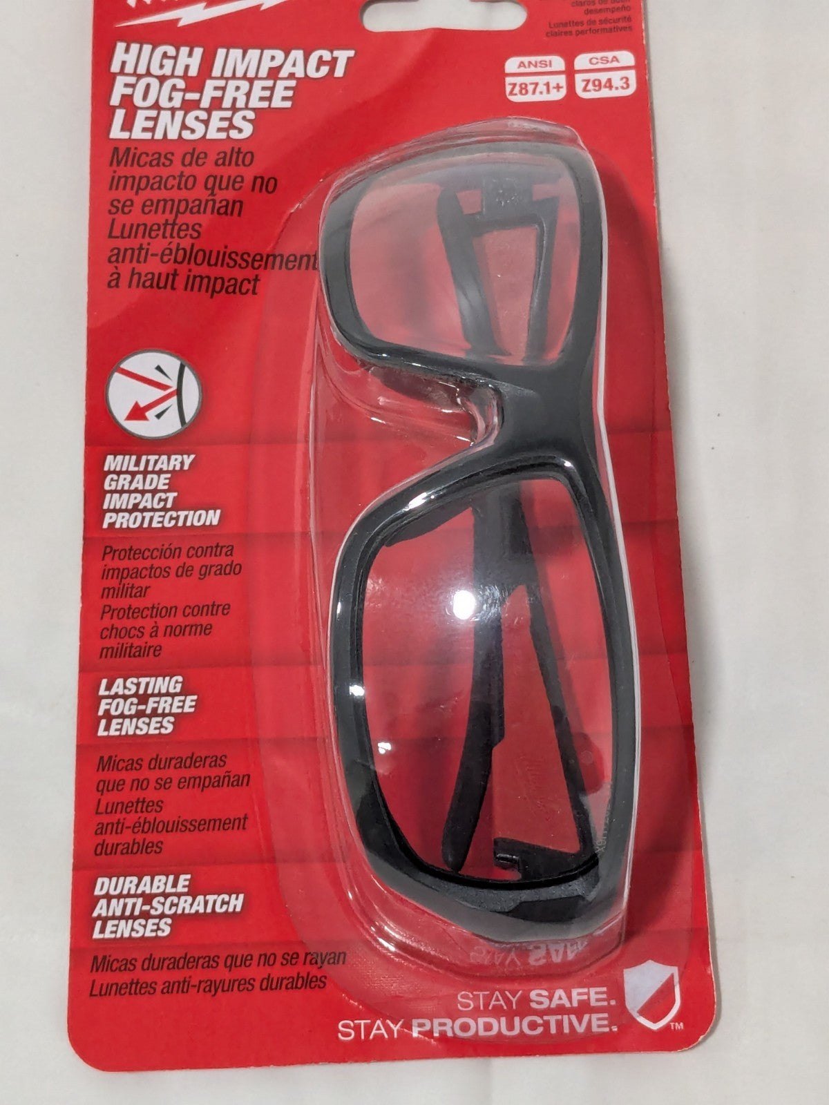 Milwaukee Performance Clear Safety Glasses Fog-Free Lenses 48-73-2020