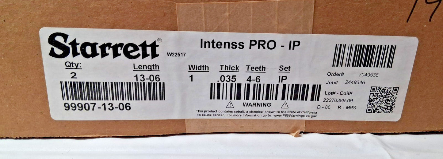 Starrett Welded Bandsaw Blades 13' 6 Long x 1" Wide x 4 to 6 TPI QTY 2 20632