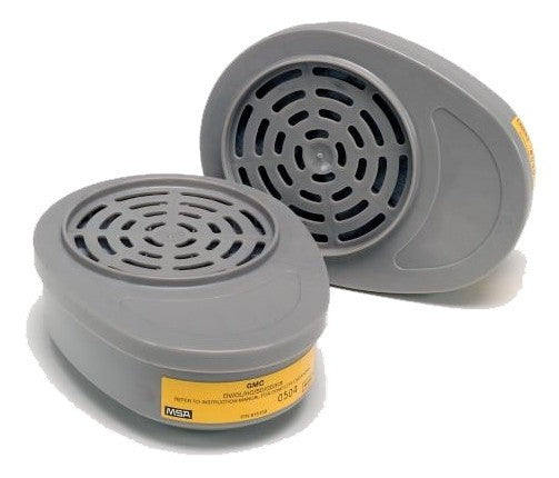 MSA Respirator Cartridge: Acid Gas & Organic Vapor Gray 2 pack 815357