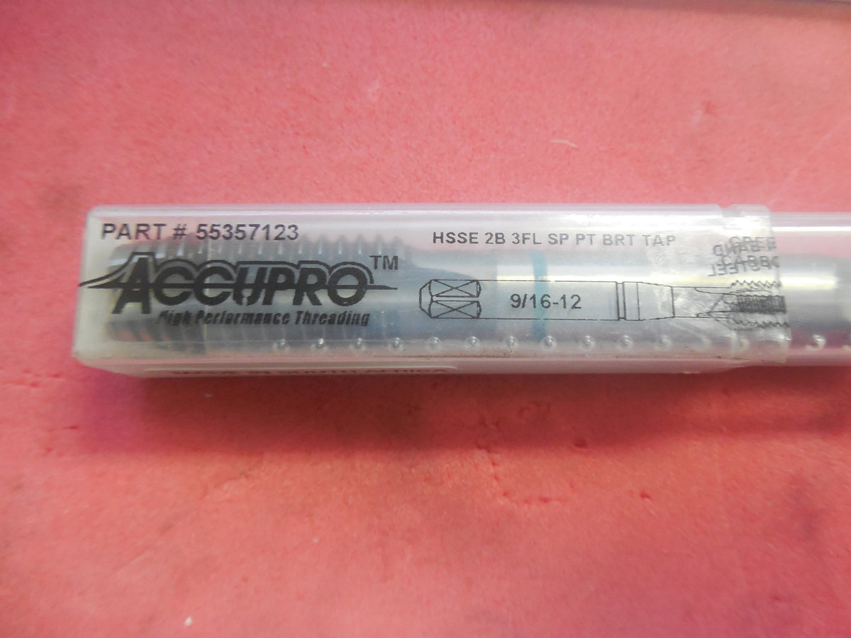 Accupro Spiral Point Tap UNC 9/16-12 3-Flutes Bright Finish HSS Qty. 3 #55357123
