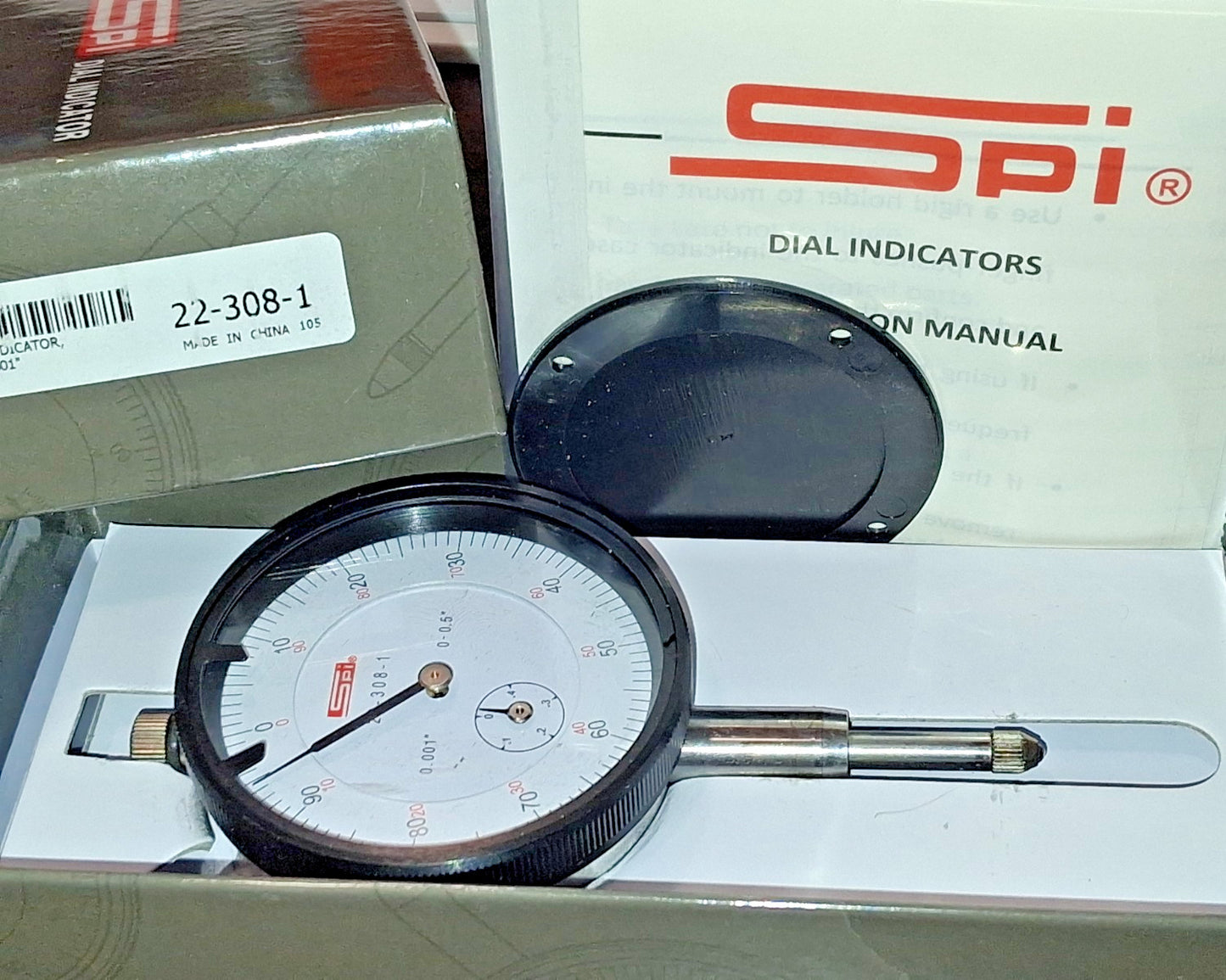 SPI Dial Drop Indicator 0.5000" Max Measurement 0-100 Dial Reading 22-308-1