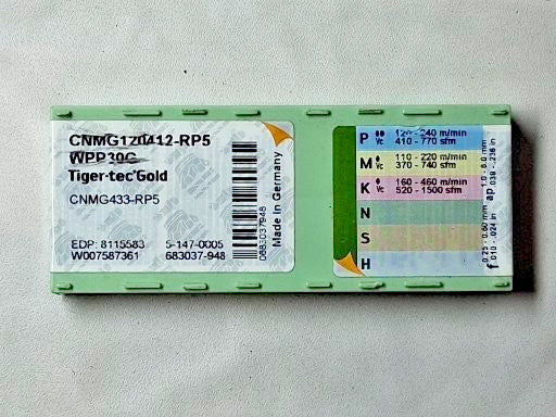 Walter Carbide Turning Inserts QTY10 CNMG433-RP5 WPP30G 8115583