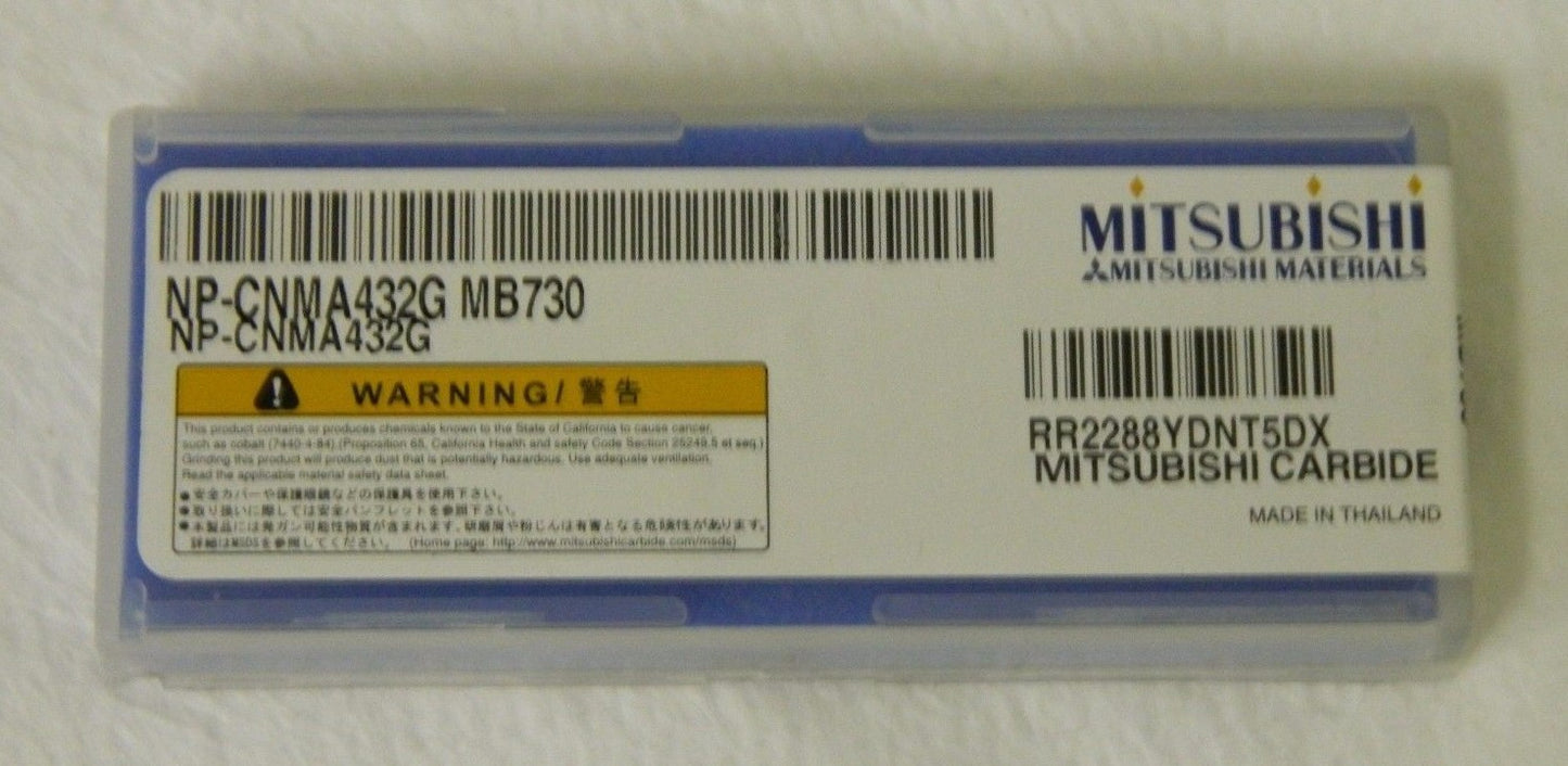 NPCNMA432G MB730 MITSUBISHI CARB TURN INSERTS QTY 7 176090