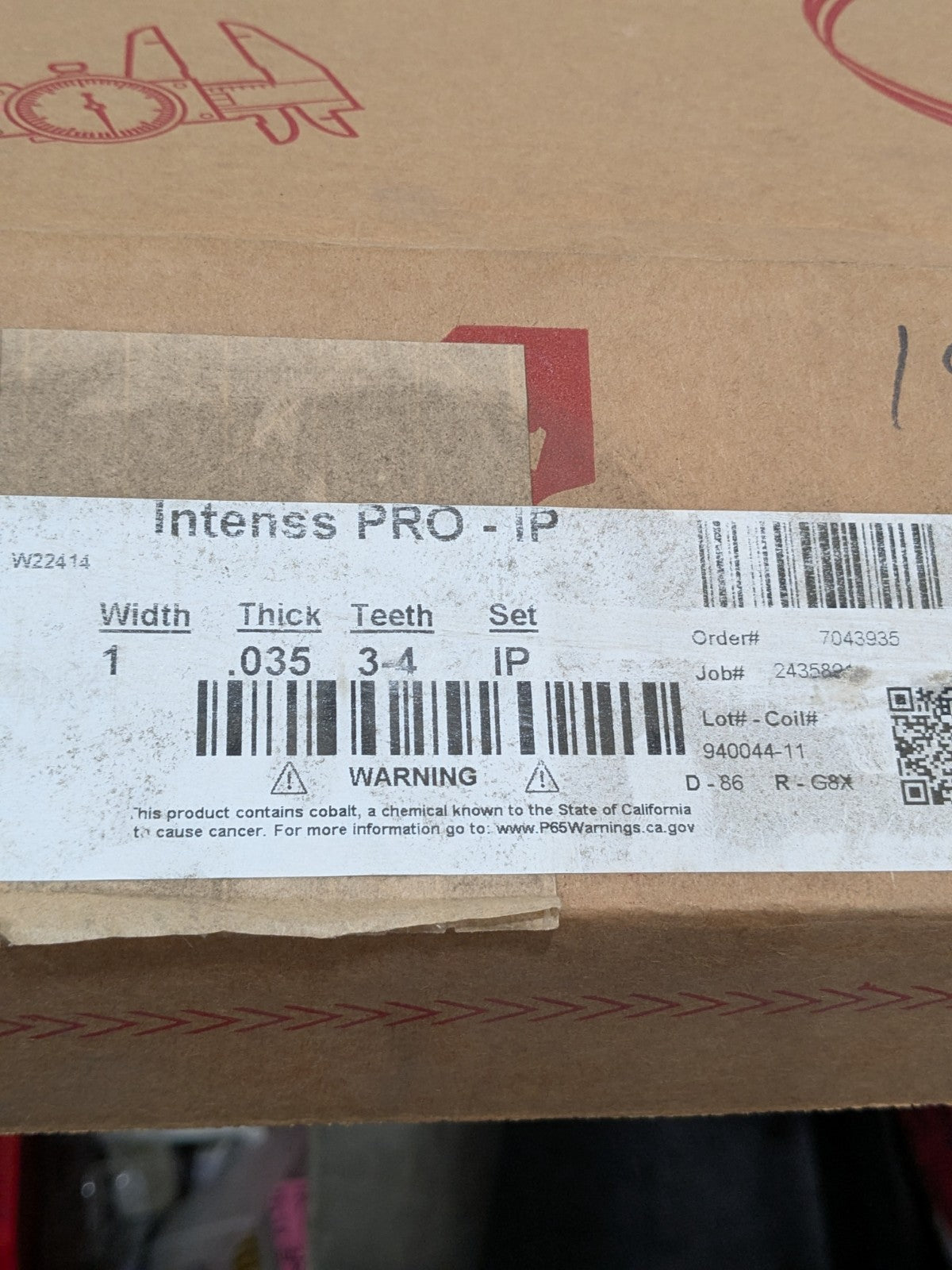 Starrett Welded Bandsaw Blade: 12' 4 Long x 1" Wide x 3 to 4 TPI 20715