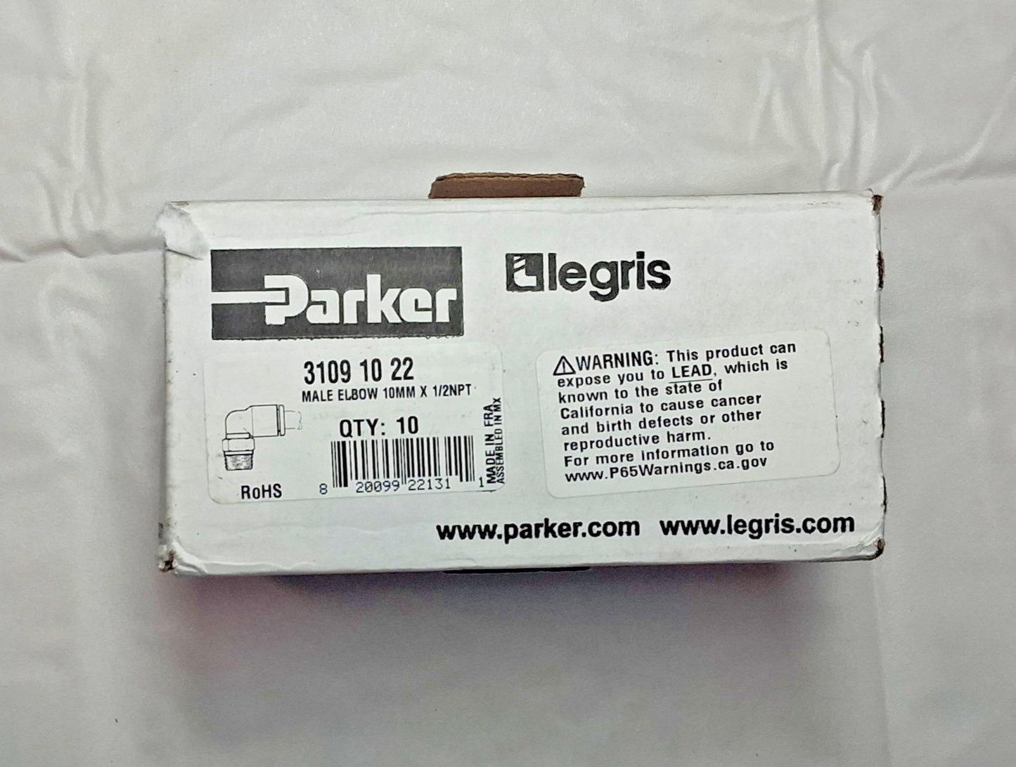 10 Pc. Legris Push-to-Connect Fitting Male Elbow NPT 31091030