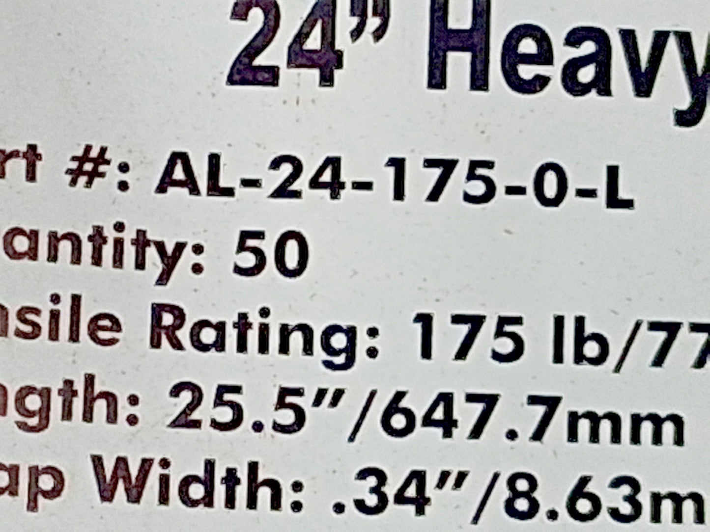 ACT Heavy Duty Cable Tie QTY100 175lb 24" AL-24-175-0-L