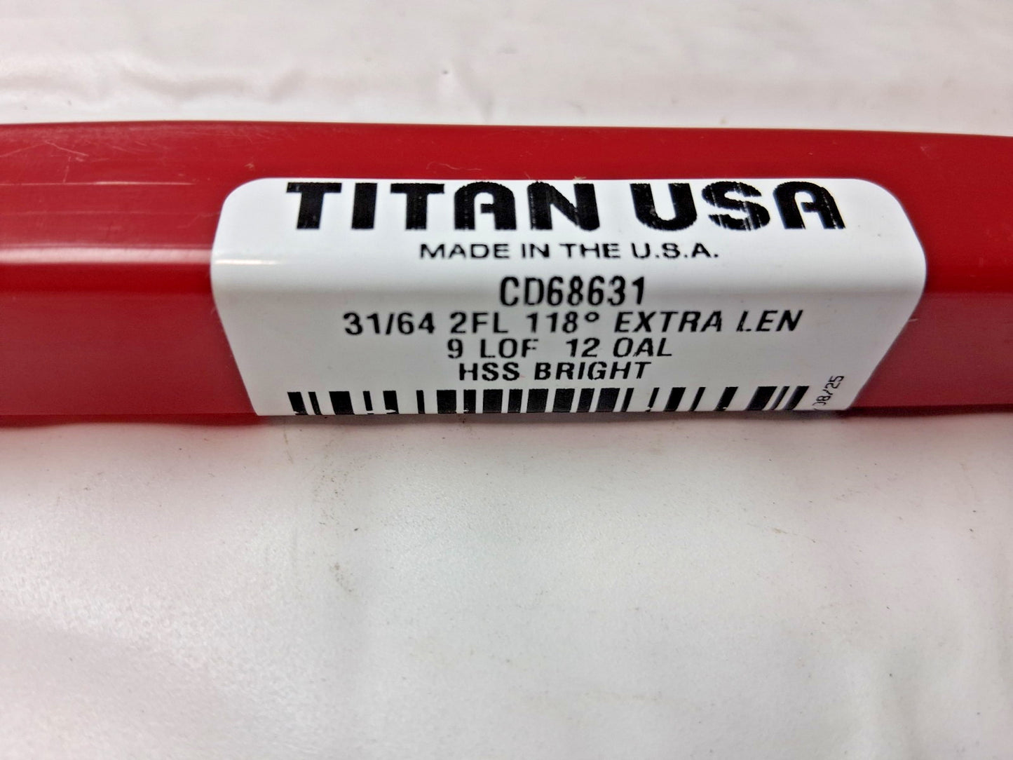 Titan USA Extra Length Drill Bits HSS 31/64" Dia 118 ° Point CD68631