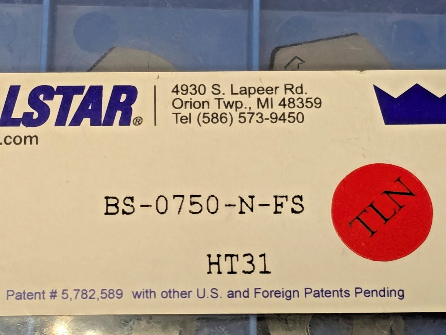 Millstar Carbide Milling Inserts Ball Nose TLN QTY 10 Pcs BS-0750-N-FS