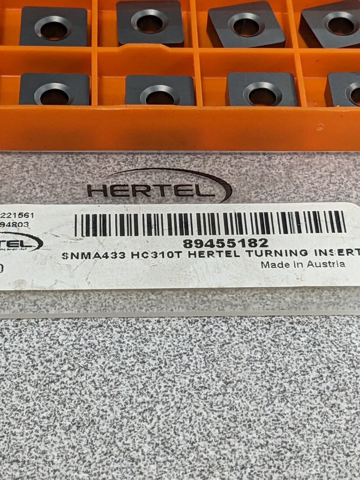 HERTEL Turning Insert: SNMA433 HC310T, Carbide Qty 10 1000345