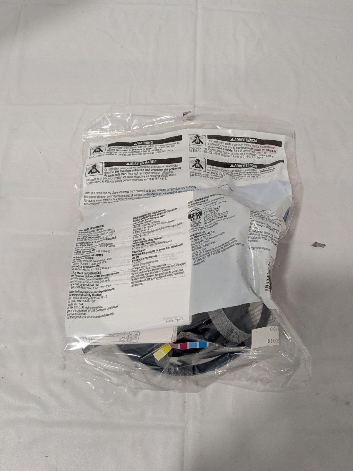 3M Half Facepiece Respirator: Silicone, Bayonet, Size Large 7100134949