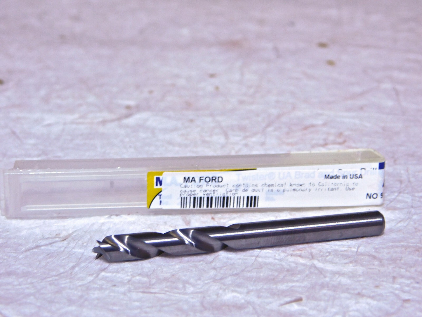 MA Ford Solid Carbide Screw Machine Lgth Drill #9 Dia RH 1 Fl Lgth 20719600