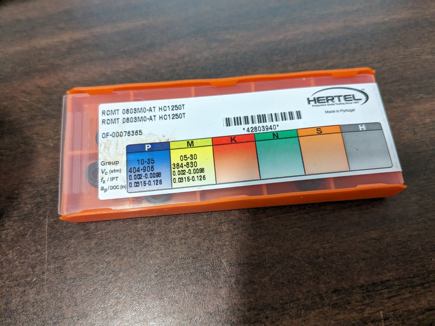 HERTEL Turning Insert 10pk RCMT 0803M0–AT HC1250T, Solid Carbide 1002355