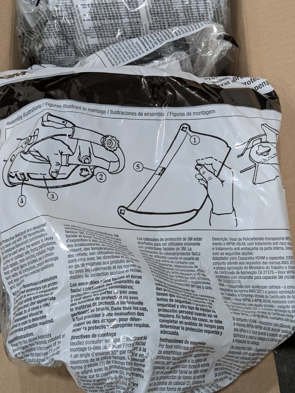 3M Face Shield & Headgear: Chemical Splash & Debris Qty 5 7000127244