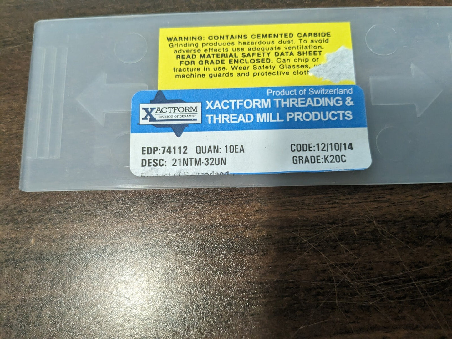 xactform inserts qty 10 grade k20c 74112