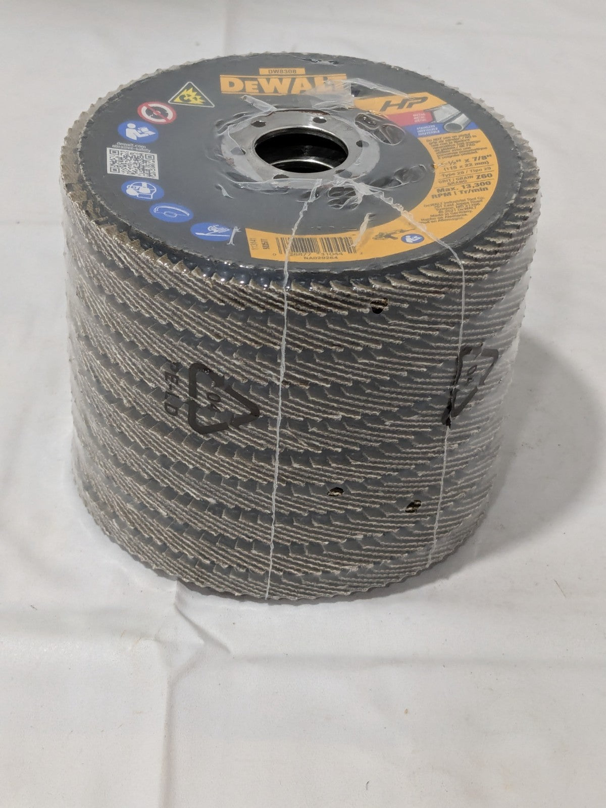 DeWALT Flap Disc: 4-1/2" Dia, 7/8" Hole, Zirconia Alumina, Type 29 Qty 10 DW8308