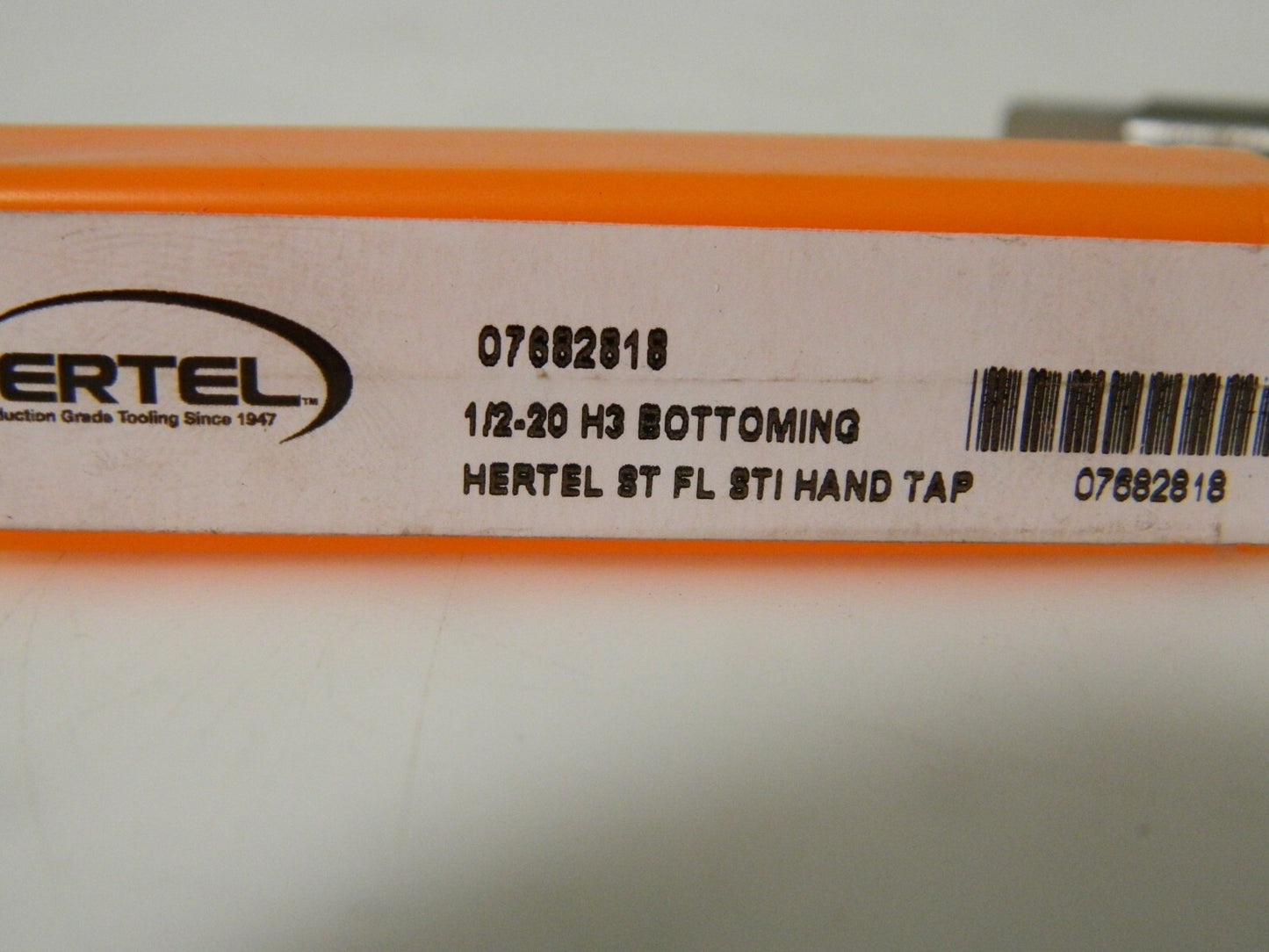 Hertel HSS Hand STI Tap 1/2-20 UNF H3 4 Flute Bottoming Chamfer Qty 2 07682818