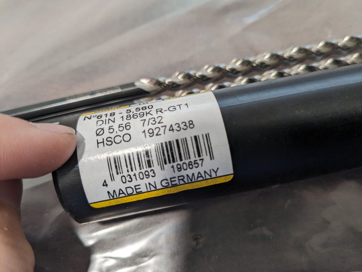GUHRING 2pk Extra Length Drill Bit: 0.2188 Dia, 130 ° Pt Cobalt 9006180055600