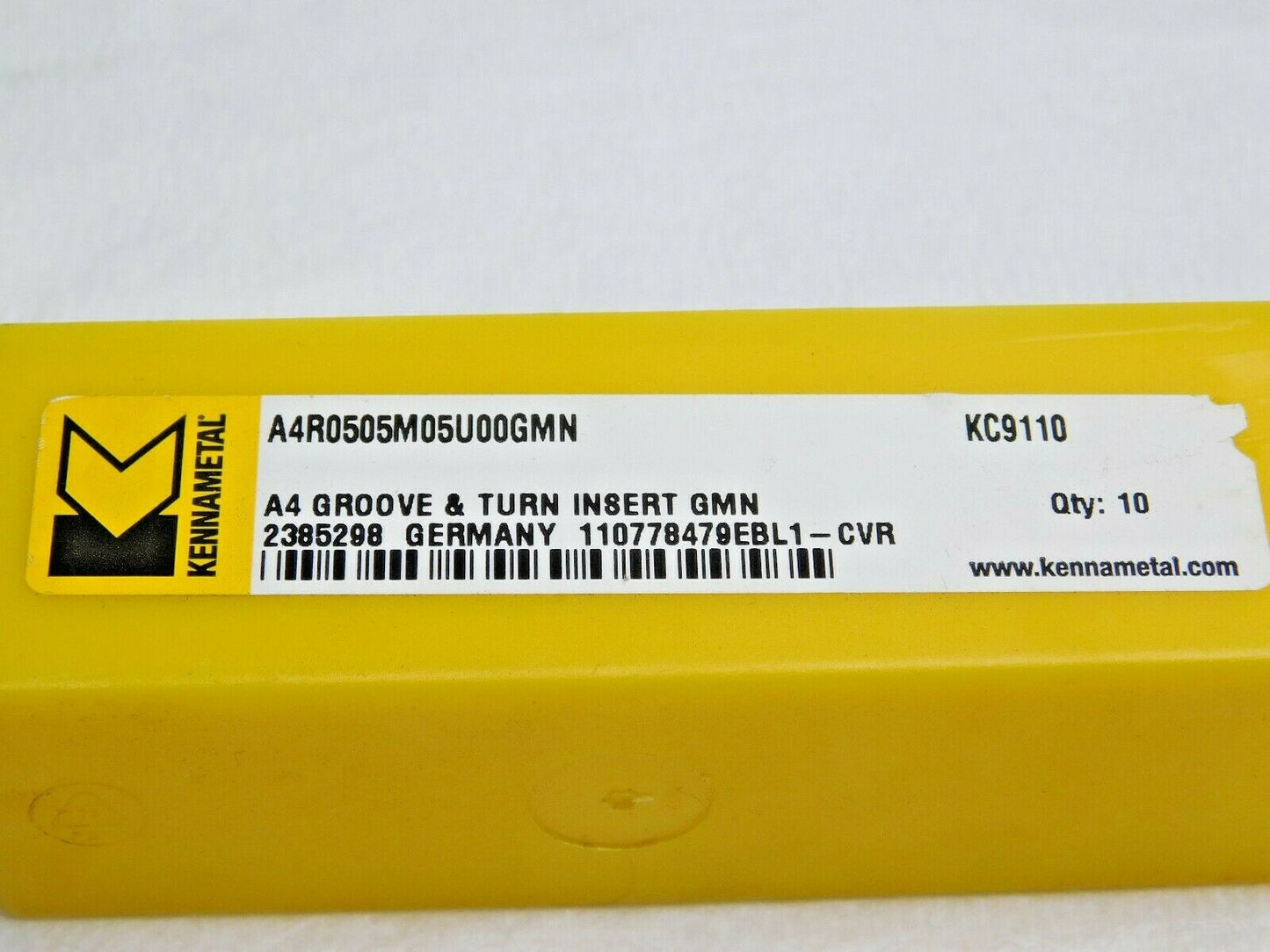 Kennametal Carbide Grooving Inserts A4R0505M05U00GMN Grade KC9110 Qty 10 2385298