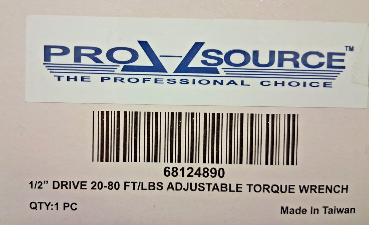 Pro-Source 1/2" Drive Adjustable Torque Wrench 20-80ft/lb 68124890