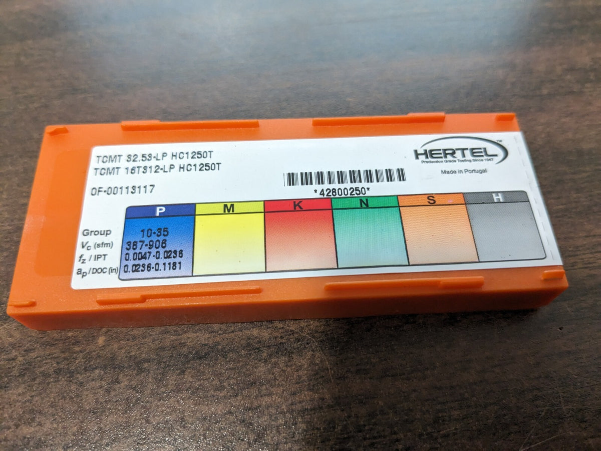 HERTEL Turning Insert 10pk TCMT 32.53LP HC1250T, Solid Carbide 1002415