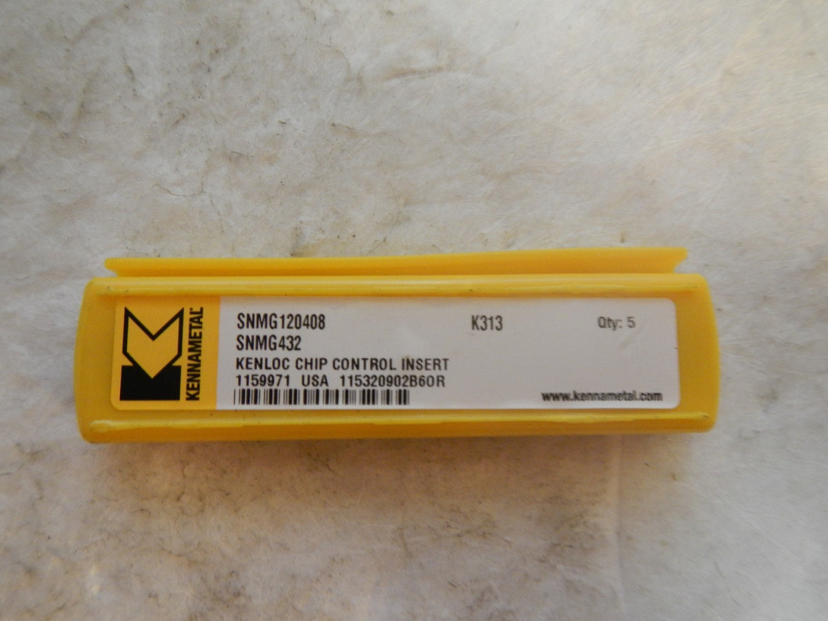 Kennametal 1159971 SNMG432 K313 Uncoated Carbide Square Turning Inserts Lot of 5