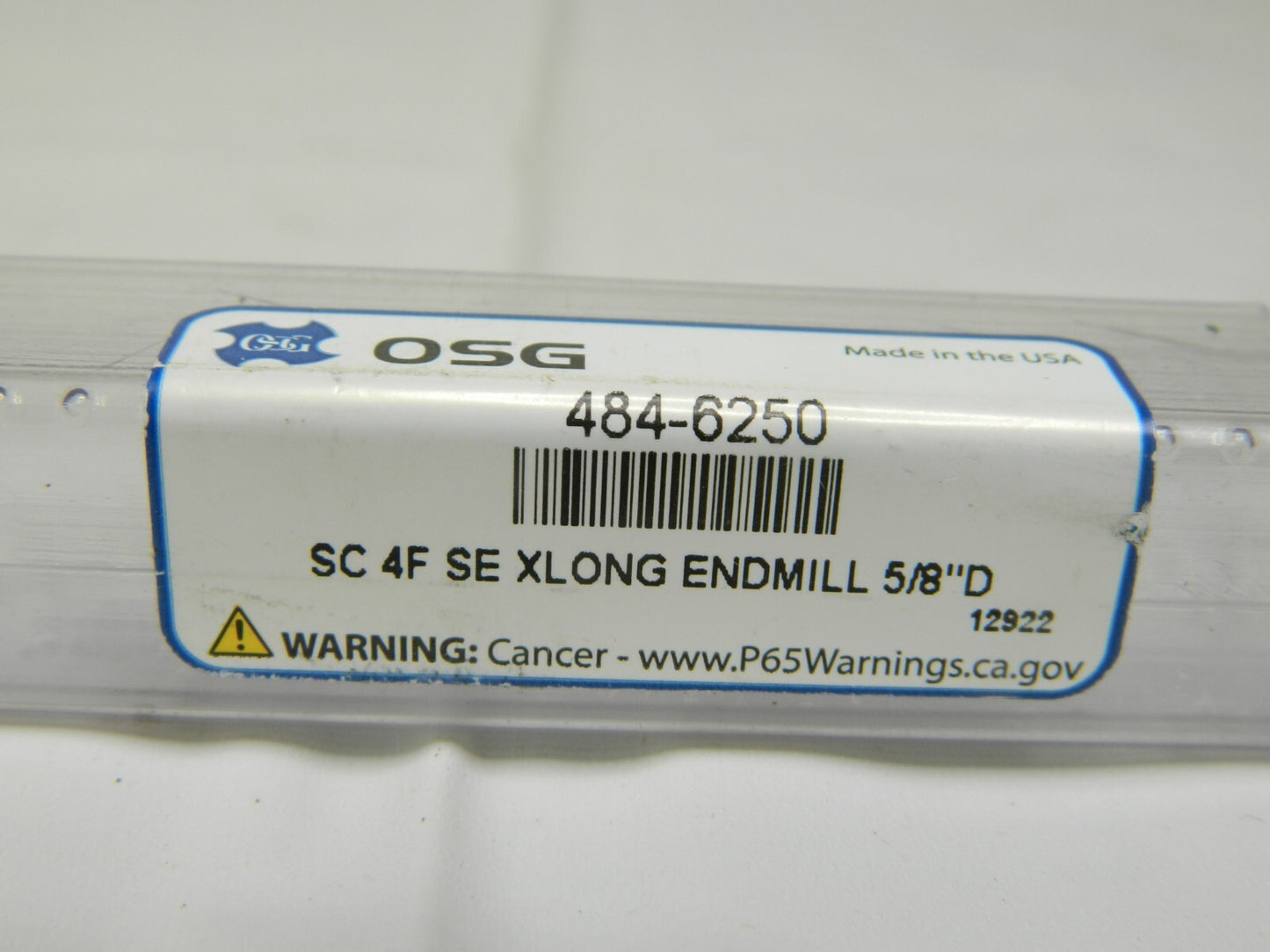 OSG SC Sq End Mill 5/8'' Dia, 3'' LOC, 6'' OAL, 4