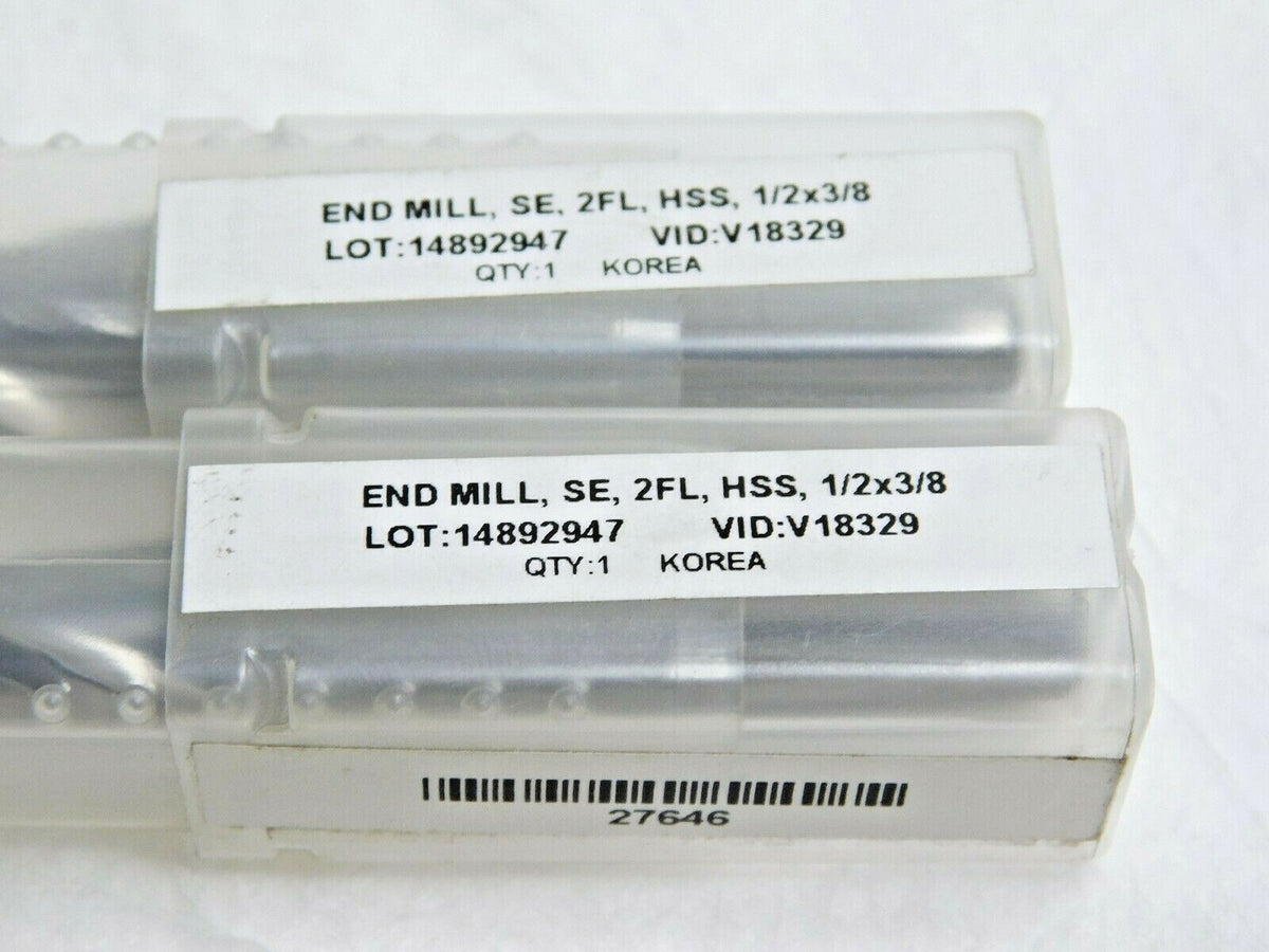 Square End Mills HSS 1/2" x 13/16" LOC x 3/8" SD x 2-1/2" OA