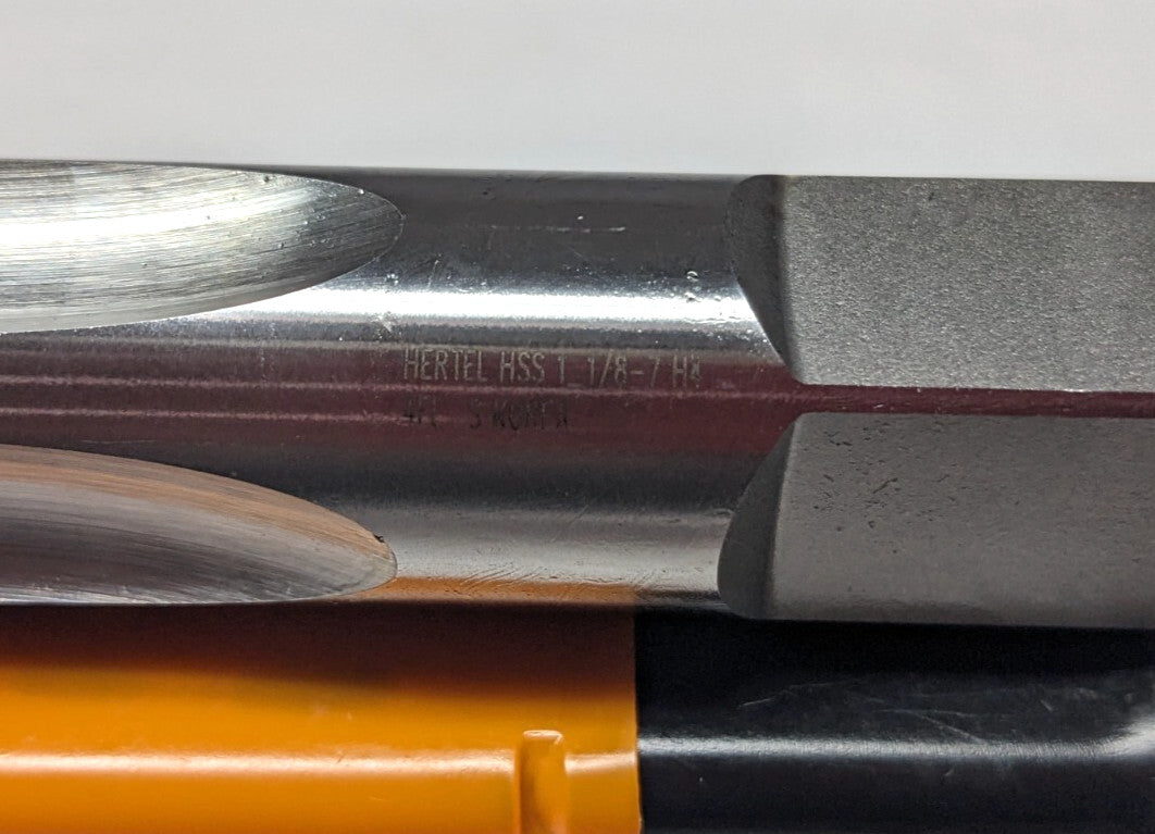 HERTEL Straight Flute Tap 1-1/8-7 UNC 4 FL Bottoming Chamfer 3B K008650AS