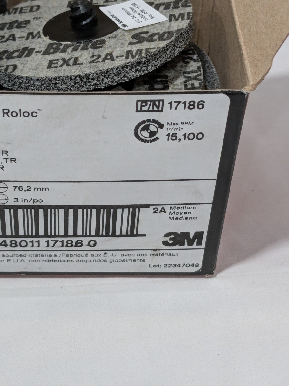 3M Deburring Wheel: 3" Dia, Density 2, Aluminum Oxide Box of 10 7100000858
