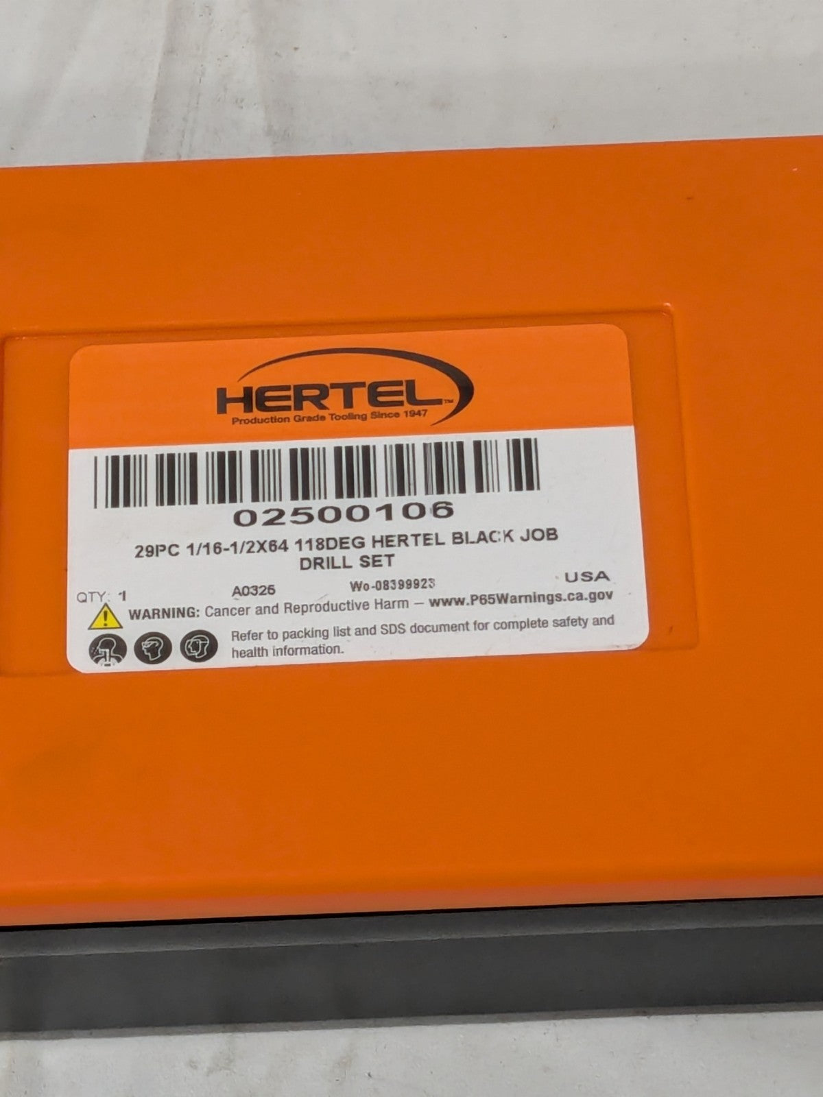 HERTEL Drill Bit Set: Jobber Length Drill Bits, 28 Pc, 118 ° 02500106 INCOMPLETE