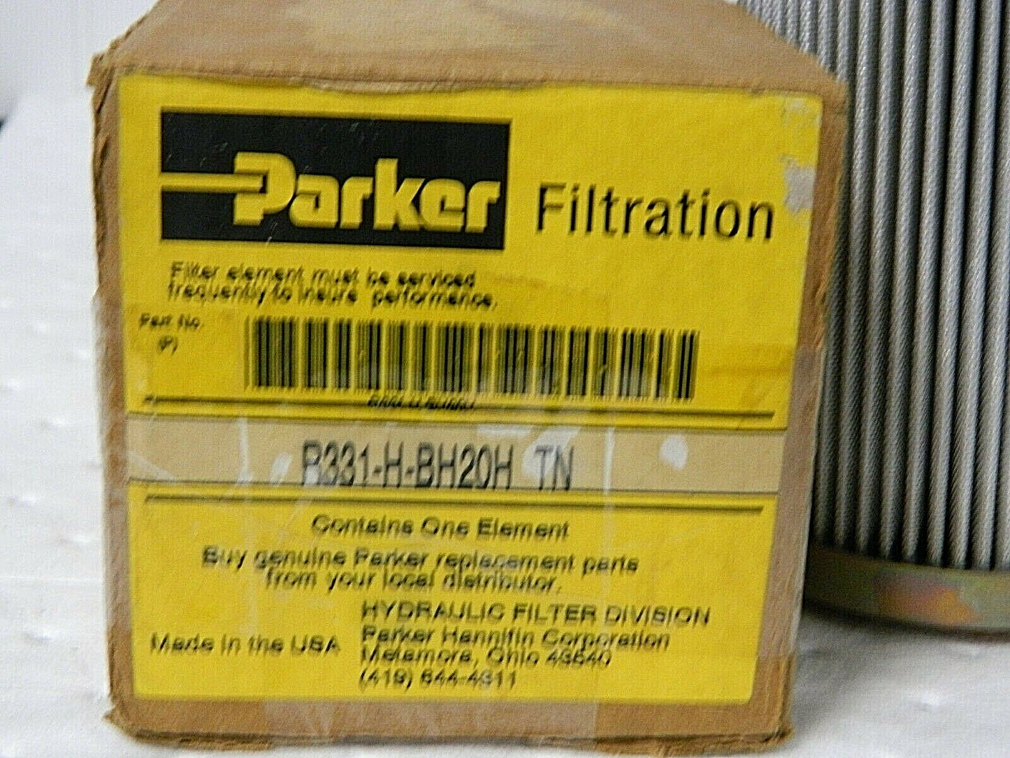 Parker Hydraulic Filter Element 1.9" x 3.6" x 6.4" R331-H-BH20H P