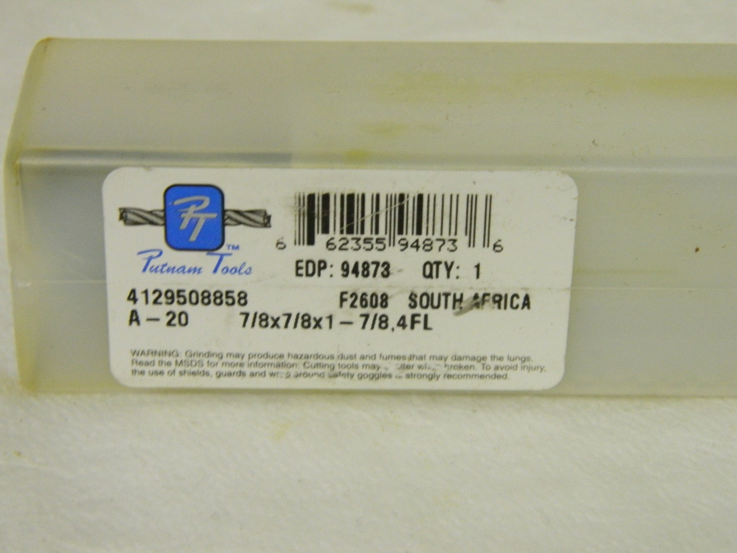 Putnam 4FL HSS 7/8" x 1-7/8" x 6-1/8" DoubleEnded Square End Mill