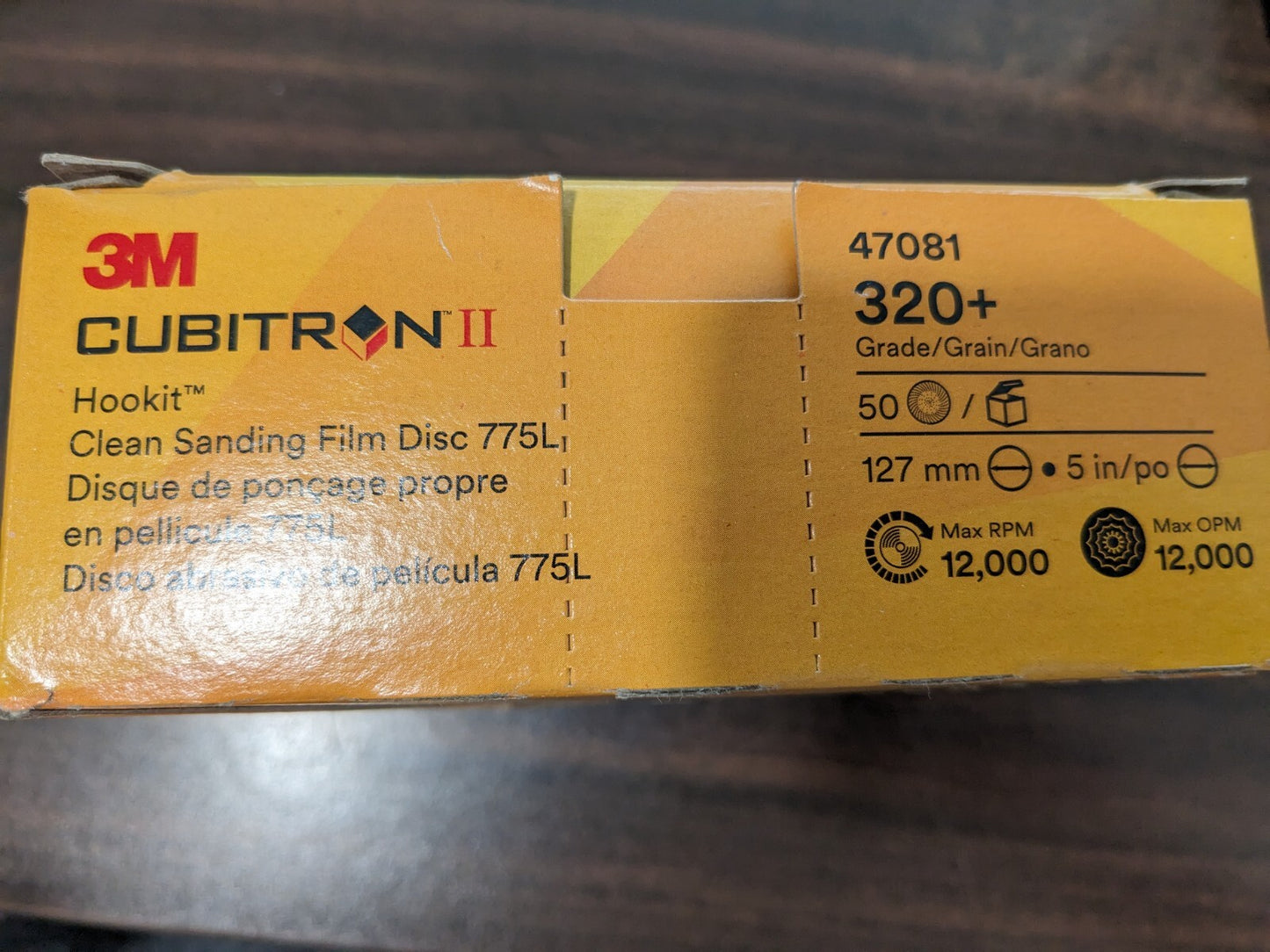 3M Hook & Loop Disc 50ct: 5" Disc Dia, 320 Grit, Non-Woven, Ceramic 7100145363
