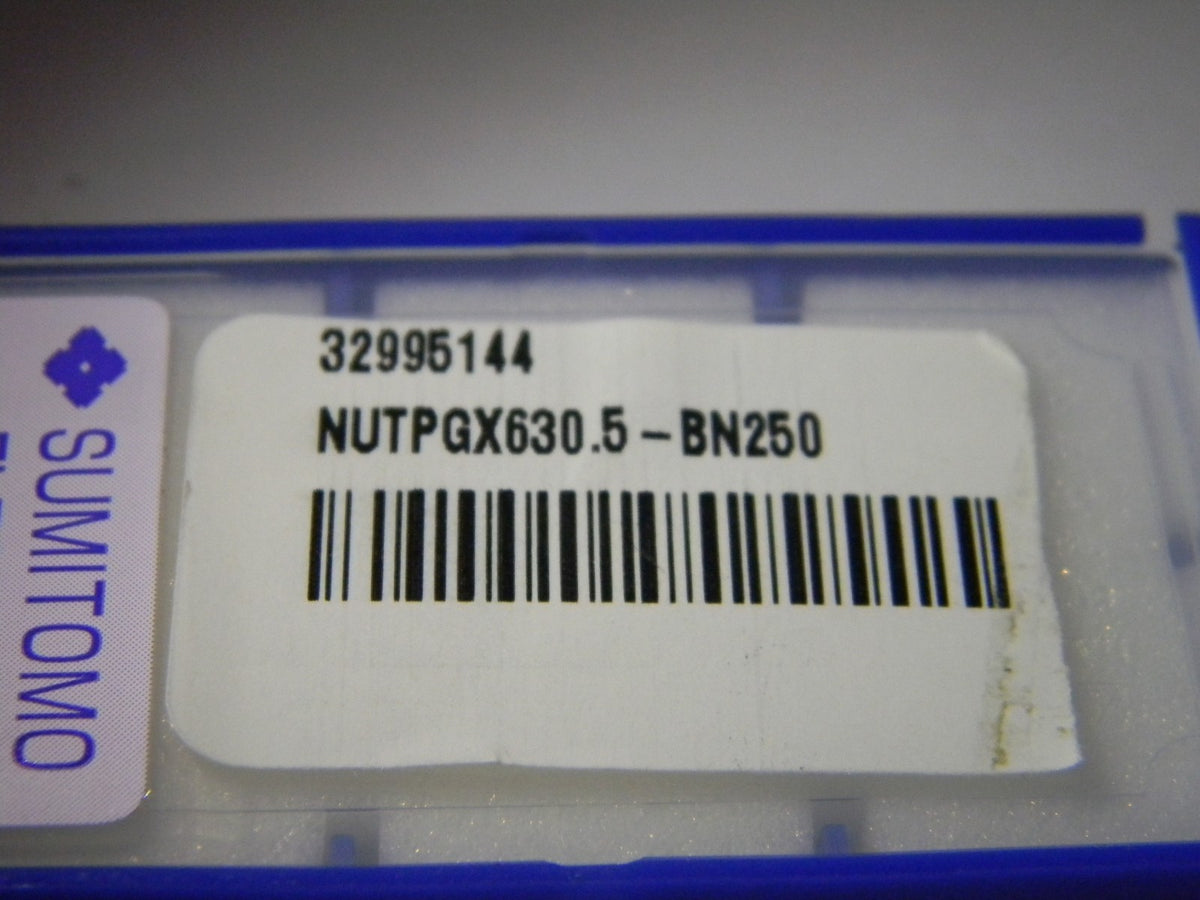 Sumitomo PCBN Insert NUTPGX630.5 Grade BN250 #32995144